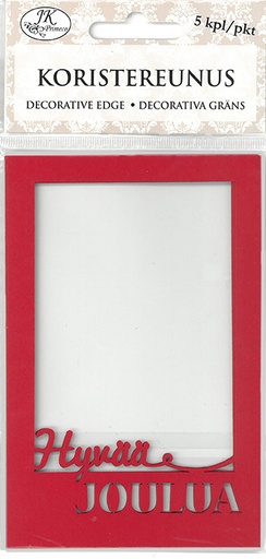 [6926] Decorative edge Hyvää joulua punainen 5pcs