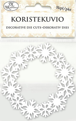 [6928] Decorative die cut Snowflake wreath white 5pcs