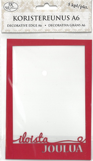 [6931] Decorative edge A6 Iloista joulua punainen 5pcs