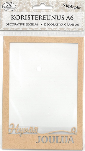 [6932] Decorative edge A6 Hyvää joulua natur 5pcs