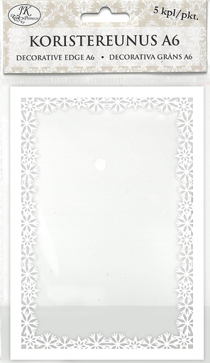 [6936] Decorative edge A6 Snowflake white 5pcs