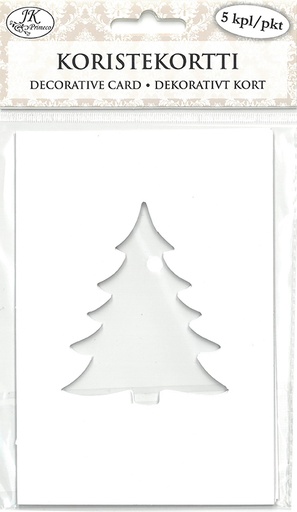 [6957] Decorative card Spruce white 5pcs