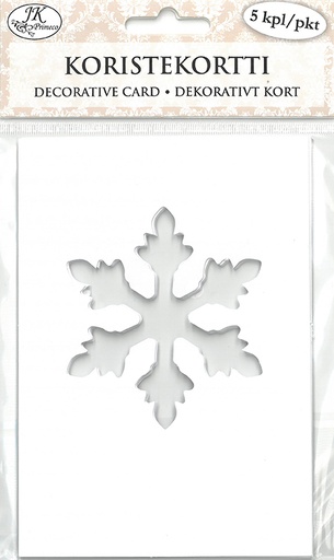 [6958] Decorative card Snowflake white 5pcs