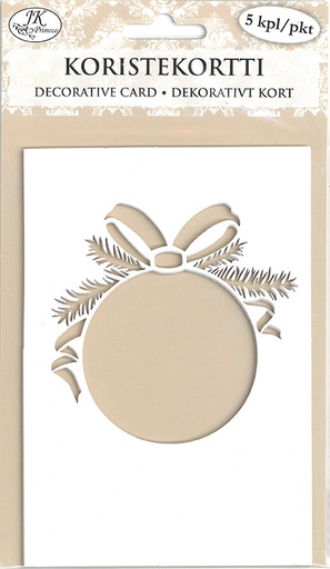 [6959] Decorative card Christmas ball white 5pcs