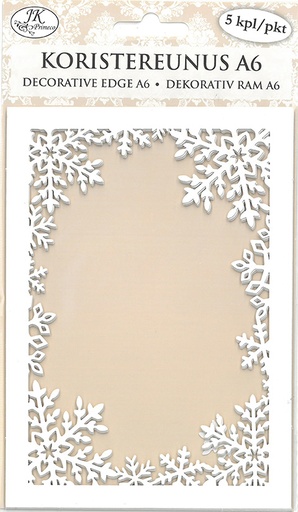 [6966] Decorative edge A6 Big snowflakes white 5pcs