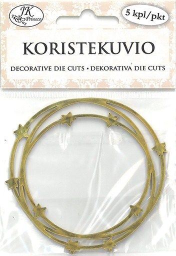 [6971] Decorative die cut Star wreath gold foil 5pcs