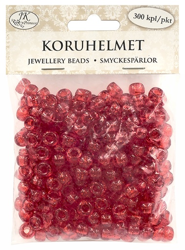 [7113] Jewellery beads Kongo red glitter 300pcs