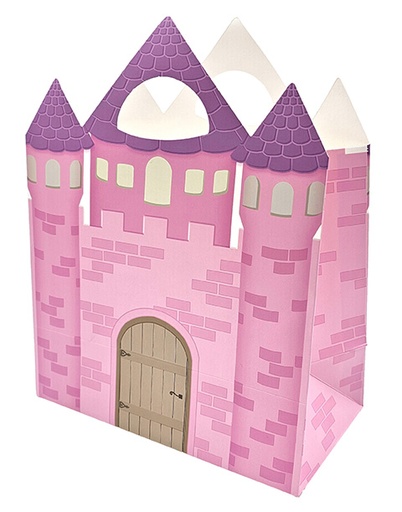 [7155] Gift bag Castle light pink