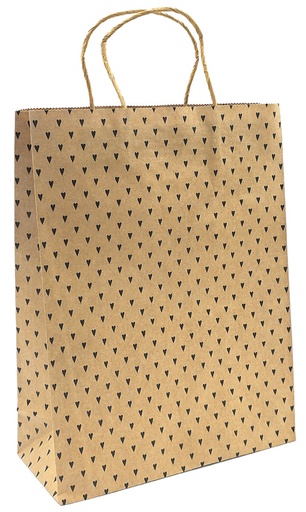 [7179] Lahjakassi XL Sydän musta uusioruskea