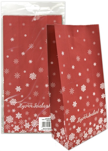 [7205] Paper bag Jouluteksti punainen 5pcs