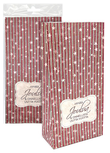 [7217] Paper bag Raita+teksti vintage 5pcs