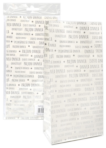 [7244] Paper bag Onnittelut hopeafolio 5pcs