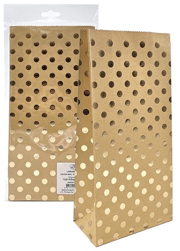 [7251] Paper bag Ball gold foil recycled brown 5pcs