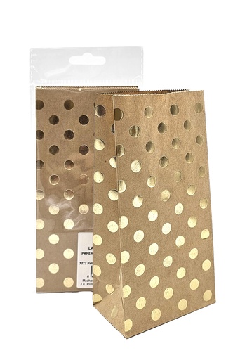 [7272] Paper bag mini Ball gold foil recycled brown 5pcs