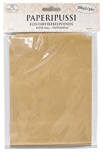 [7430] Paper bag 18 x 13cm natural 20pcs