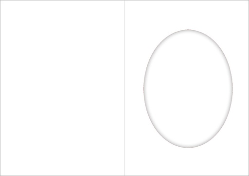 [7580] Folded card oval white 10pcs
