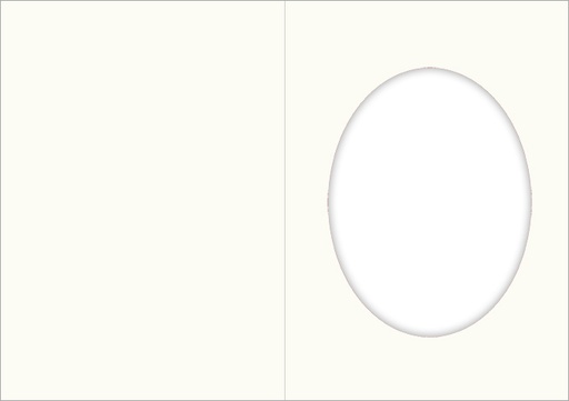 [7581] Folded card oval off-white 10pcs