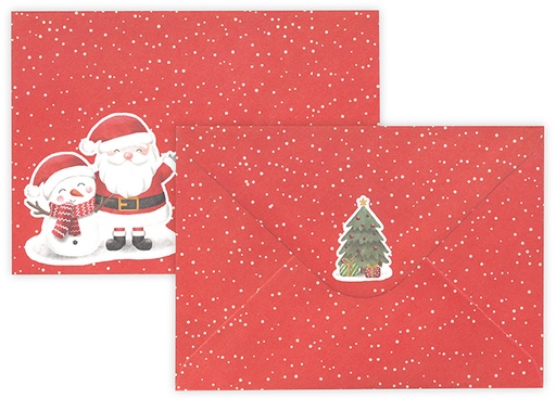 [7725] Envelope C6 Happy Christmas characters red 10pcs