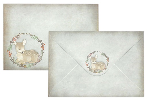 [7727] Envelope C6 Wreath vintage 10pcs