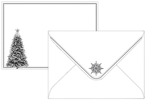 [7736] Envelope C6 Christmas tree black/white 10pcs