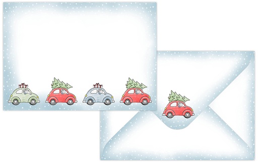 [7738] Envelope C6 Christmas cars 10pcs
