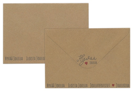 [7744] Envelope C6 Joulutekstit uusioruskea 10pcs