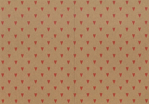 [7761] Folded card Heart recycled brown 10pcs