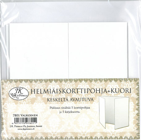 [7801] Special card + envelope square pearlescent white 5pcs+5pcs