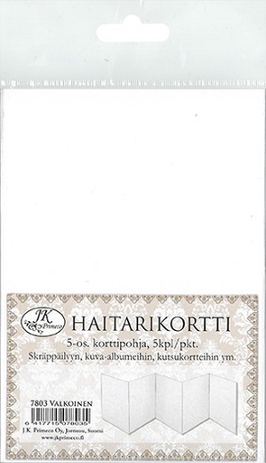 [7803] Accordion card white 5pcs