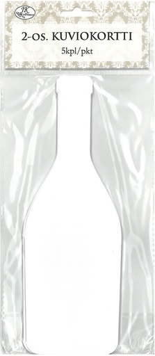 [7832] Folded shape card Bottle white 5pcs
