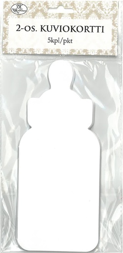 [7833] Folded shape card Baby bottle white 5pcs