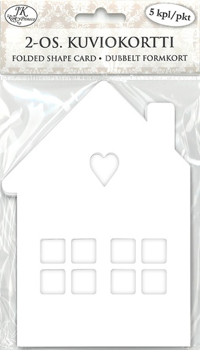 [7836] Folded shape card House white 5pcs