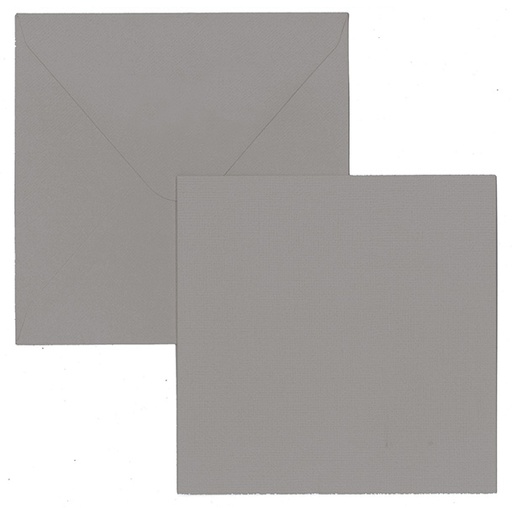 [7863] Folded card + envelope Lumo square grey 5pcs+5pcs