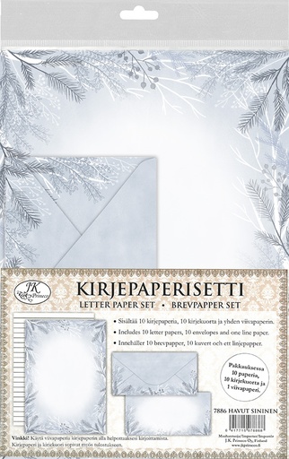 [7886] Letter paper set Twigs blue 10pcs+10pcs