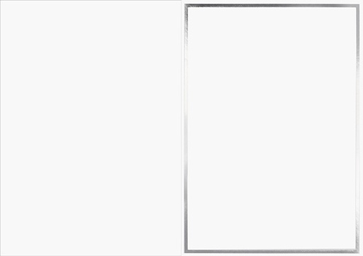 [7936] Folded card Silver foil white 10pcs