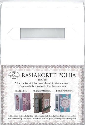 [7960] Rasiakorttipohja valkoinen 5kpl