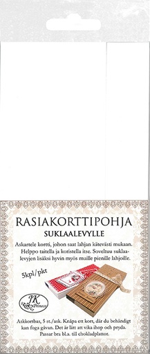[7962] Rasiakorttipohja Iso valkoinen 5kpl
