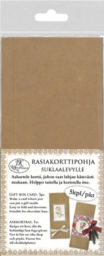 [7963] Rasiakorttipohja Iso uusioruskea 5kpl