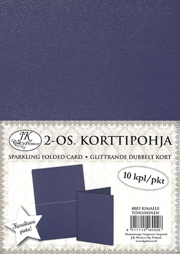 [8002] 2-os. korttipohja Kimalle yönsininen 10kpl