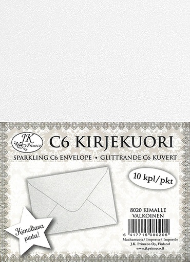 [8020] Envelope C6 Sparkling white 10pcs