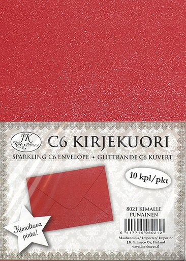 [8021] Envelope C6 Sparkling red 10pcs