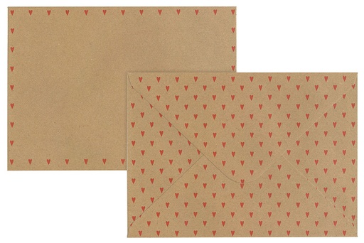 [8025] Envelope C5 Heart recycled brown 10pcs