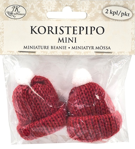 [8397] Miniature Beanies red 2pcs
