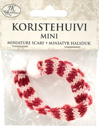 [8398] Miniature Scarf red/white