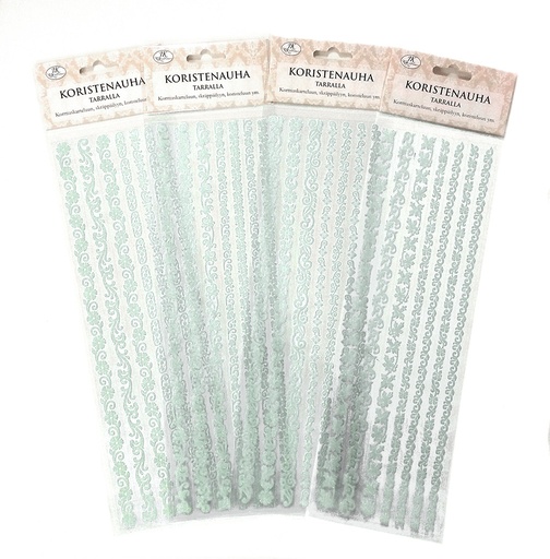 [8789] Decorative ribbon sticker assortment green