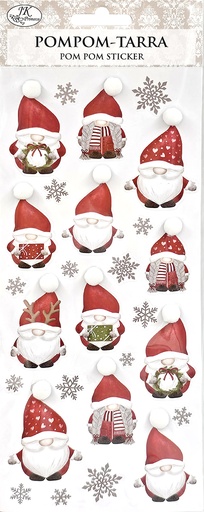 [8842] Pompom sticker Santa couple
