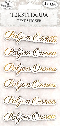 [8854] Text sticker Paljon onnea kulta 2 sheets