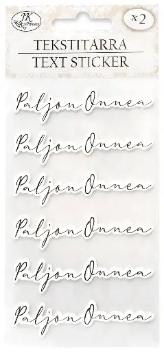 [8856] Tekstitarra Paljon onnea musta 2ark