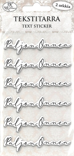 [8856] Text sticker Paljon onnea musta 2 sheets