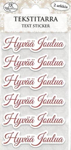 [8860] Text sticker Hyvää joulua punainen 2 sheets